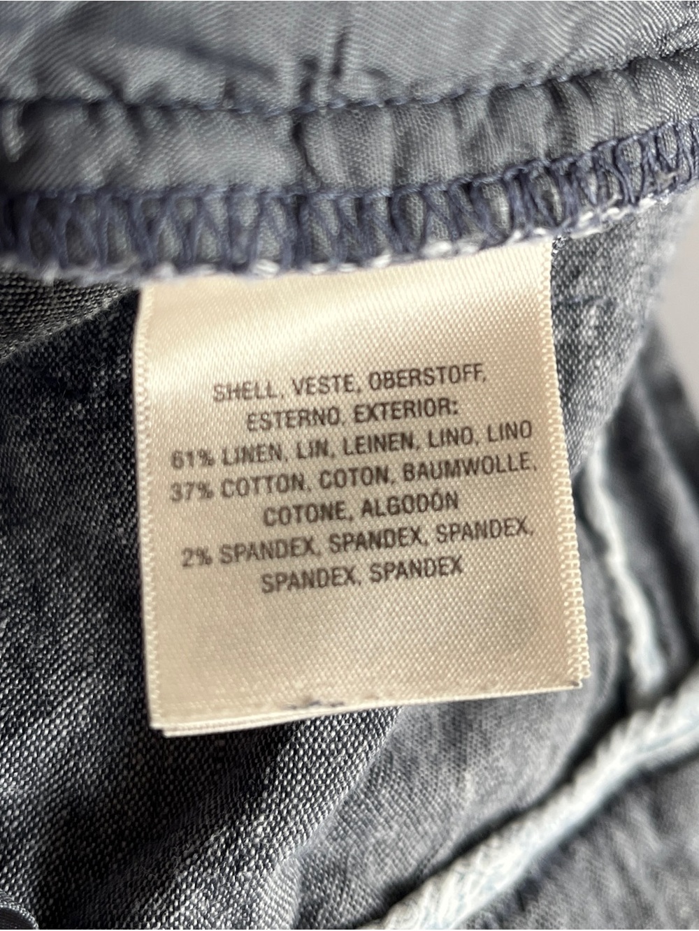 Anthropologie Elevenses Brighton pants 12 trouser linen cotton blue lace wide - Picture 8 of 9